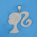 Iced Girl Pendant - White Gold