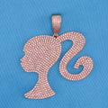 Iced Girl Pendant - Rose Gold
