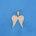 Iced Out Angel Wings Pendant - Gold