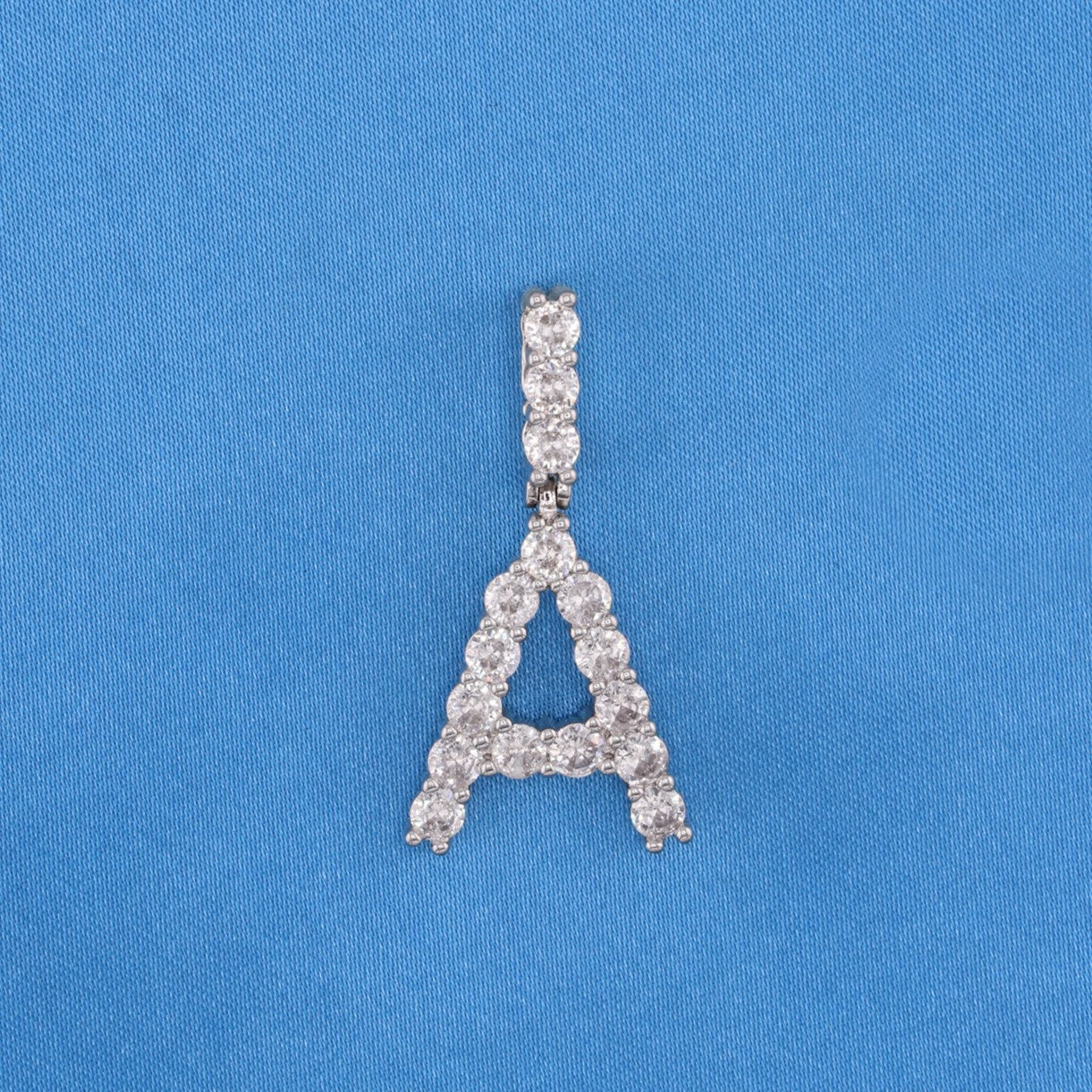 Diamond Letter Pendant - White Gold