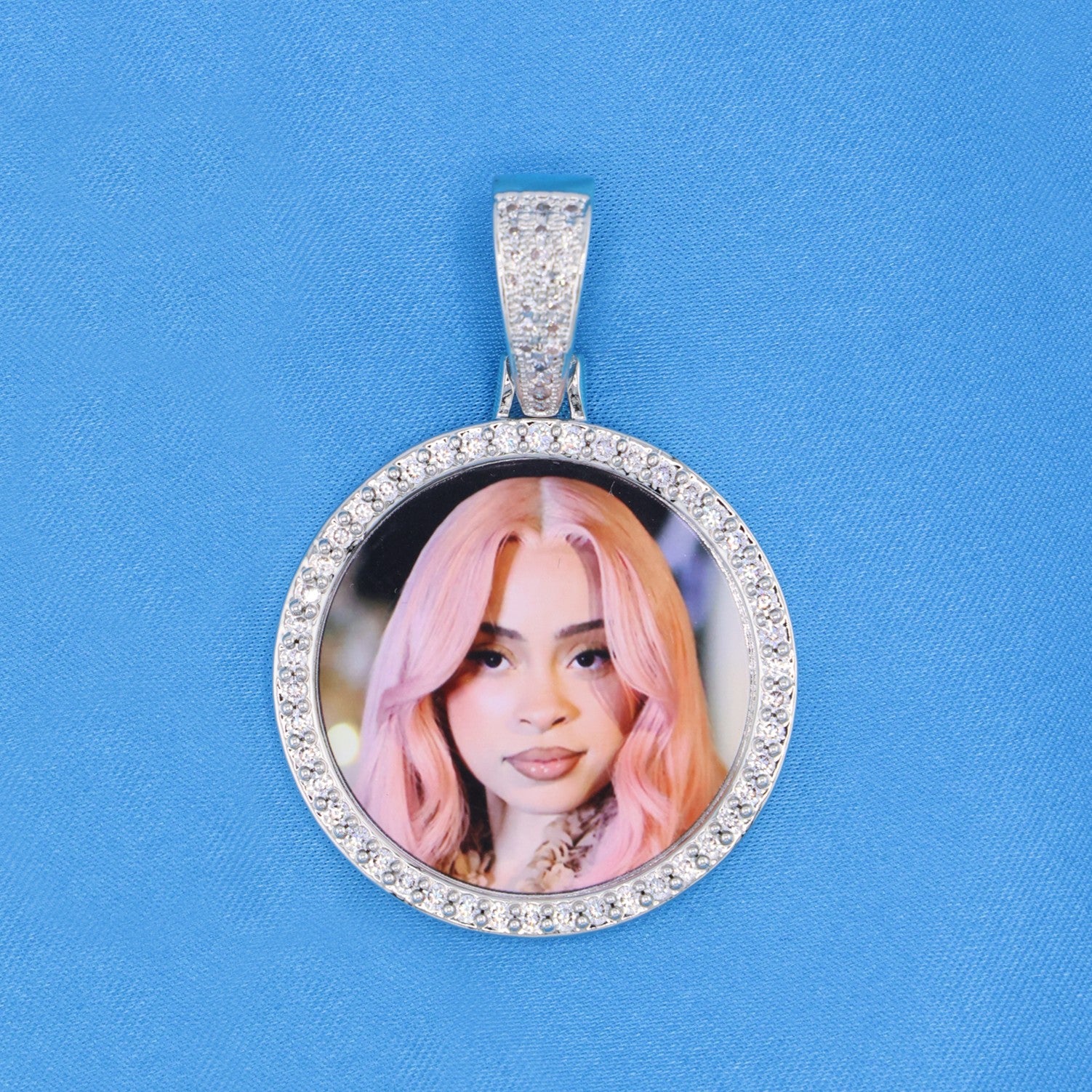 Custom Photo Pendant - White Gold
