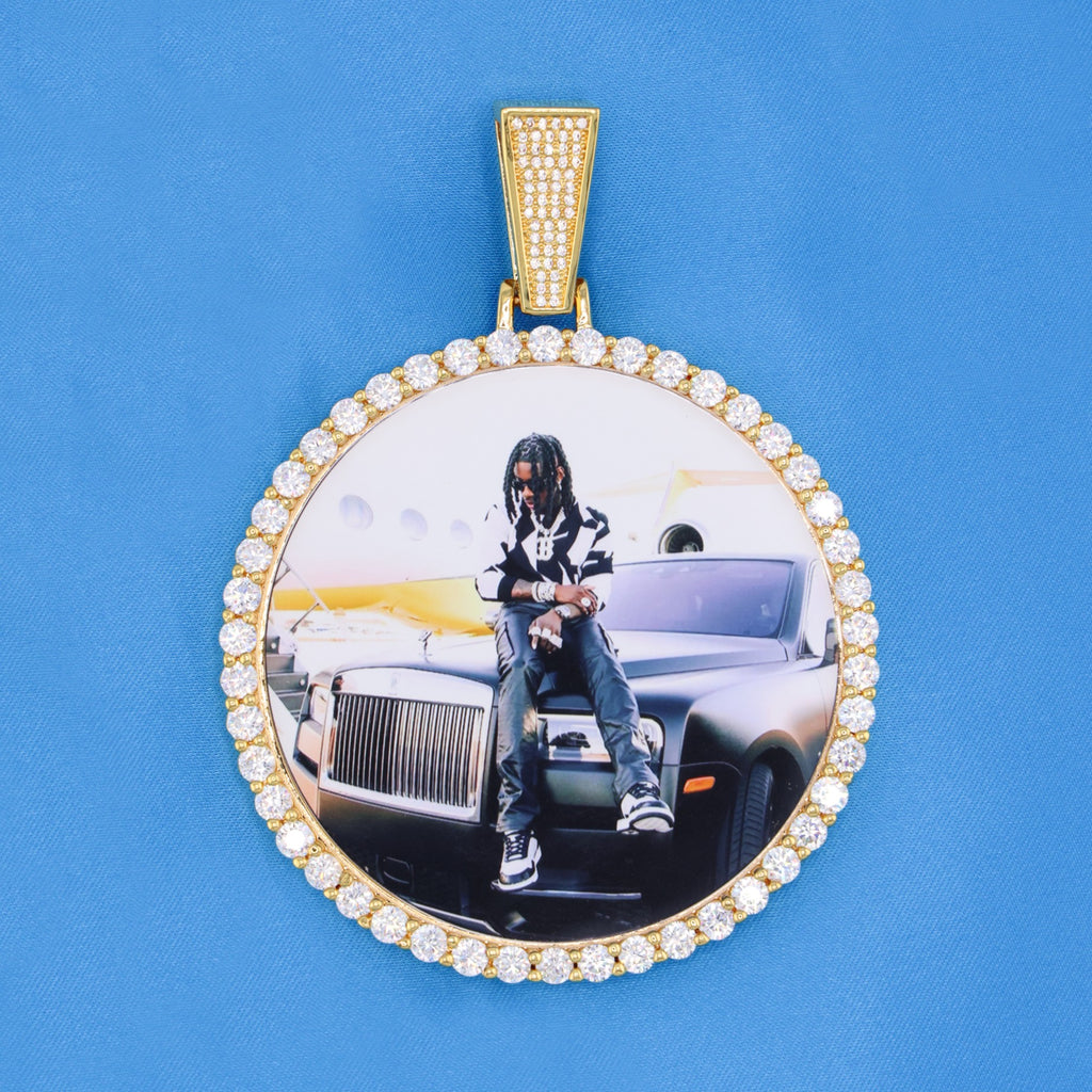 Custom XL Photo Pendant - Gold