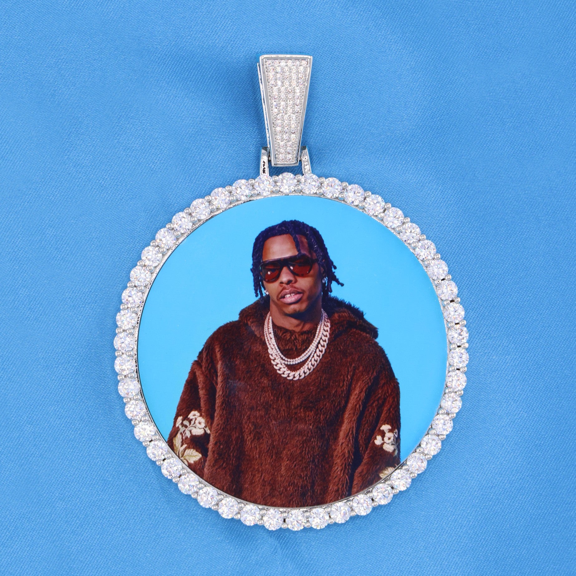 Custom XL Photo Pendant - White Gold