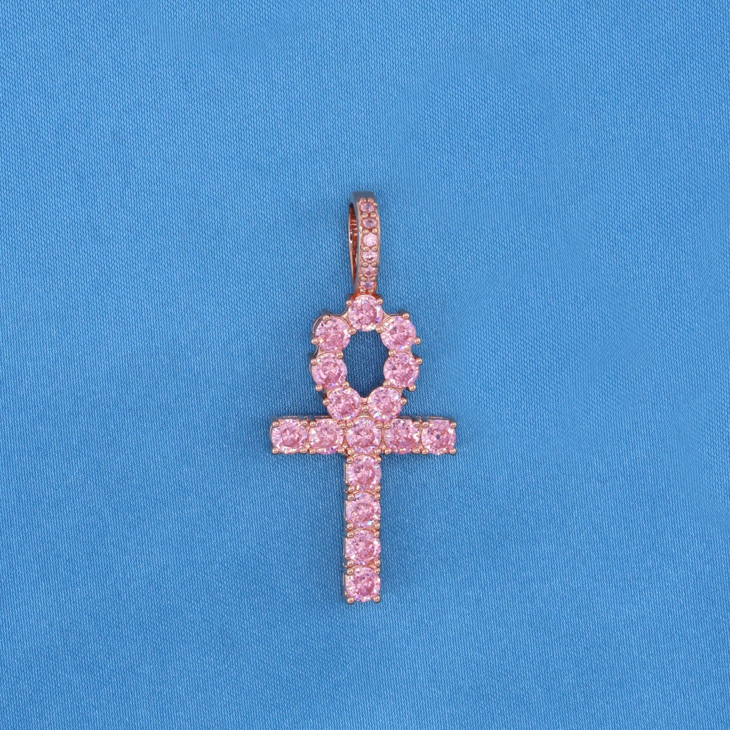 Pink Ankh Cross Pendant - Rose Gold