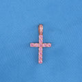 Pink Diamond Cross Pendant - Rose Gold