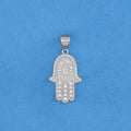 Icy Hamsah Necklace - White Gold