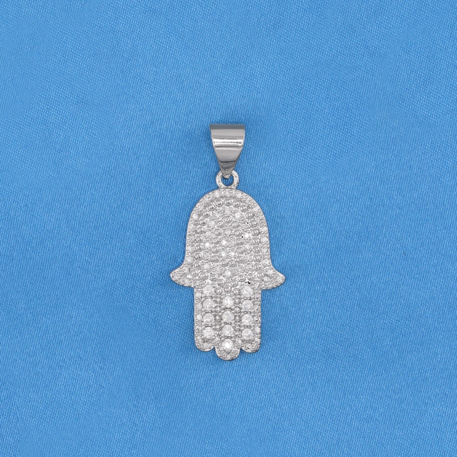 Icy Hamsah Necklace - White Gold