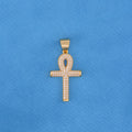 Icy Ankh Cross Necklace - Gold