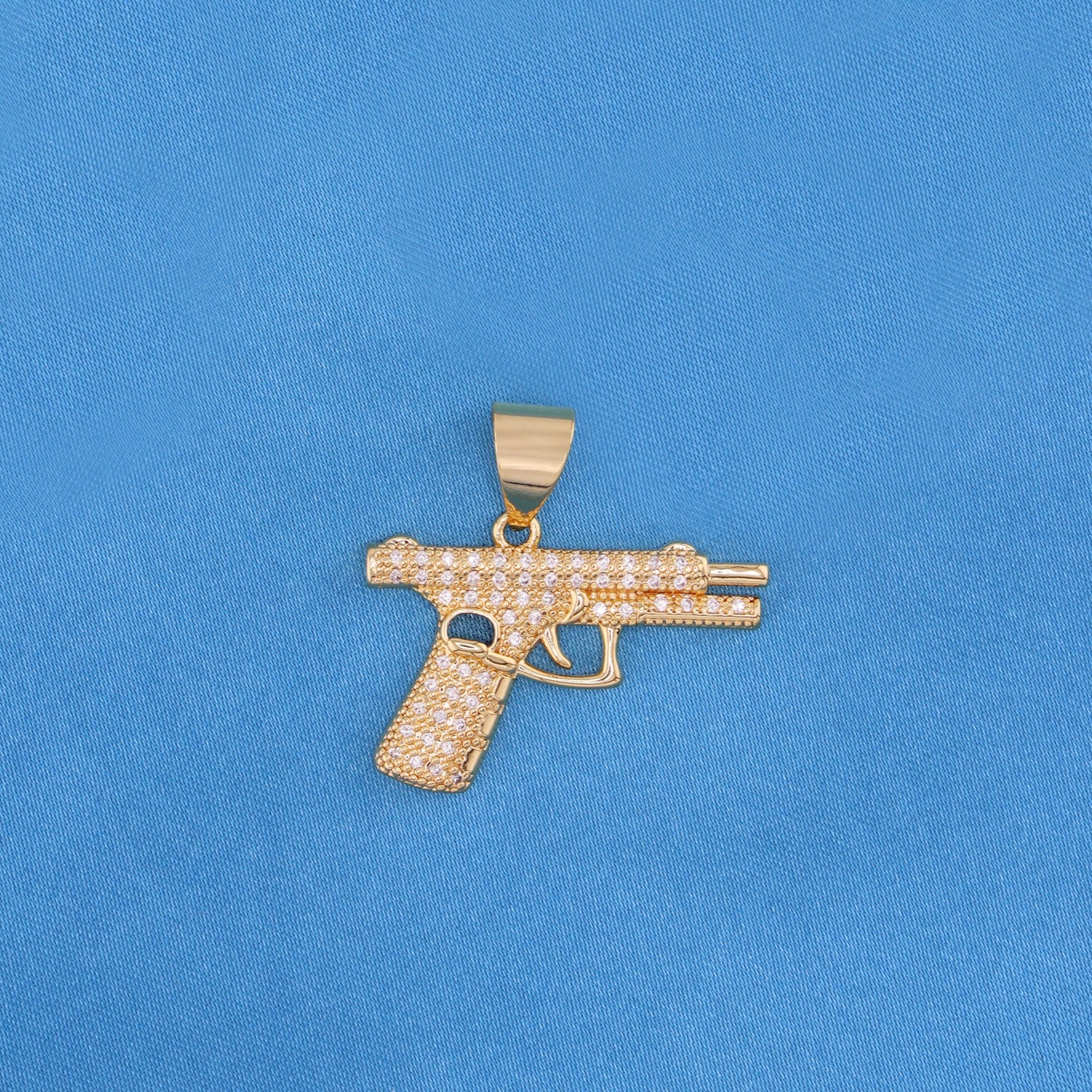 Icy Handgun Necklace - Gold