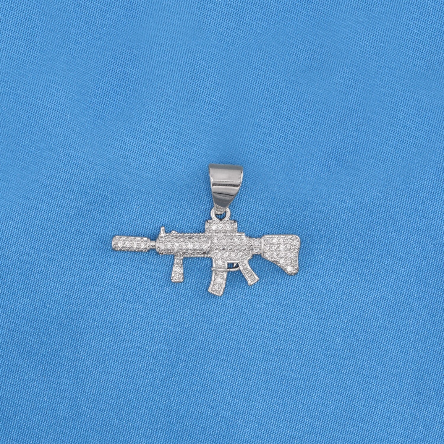 AR - 15 Gun Necklace - White Gold