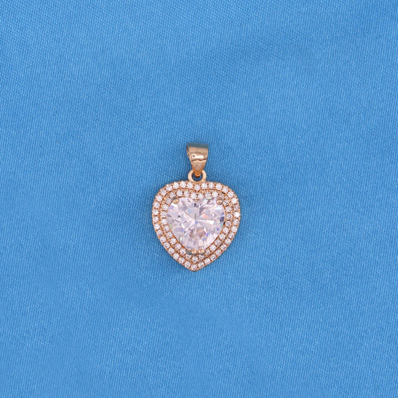 Iced Out Heart Necklace - Gold