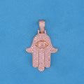 Pink Diamond Hamsah Necklace - Rose Gold