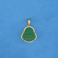 Iced Green Buddha Necklace - Gold