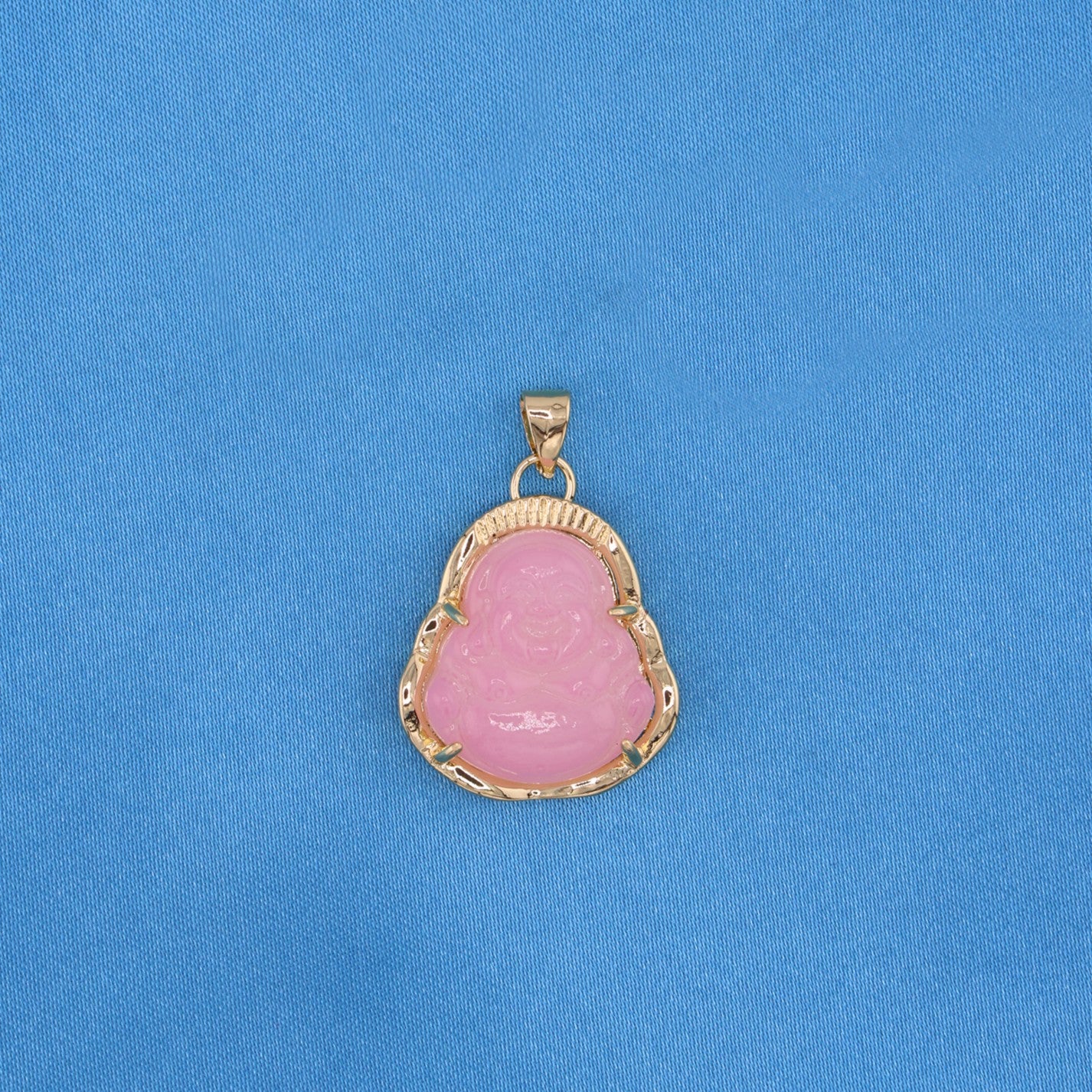 Pink Buddha Necklace - Gold
