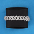 13mm Moissanite Prong Link Cuban Bracelet - 925 Silver