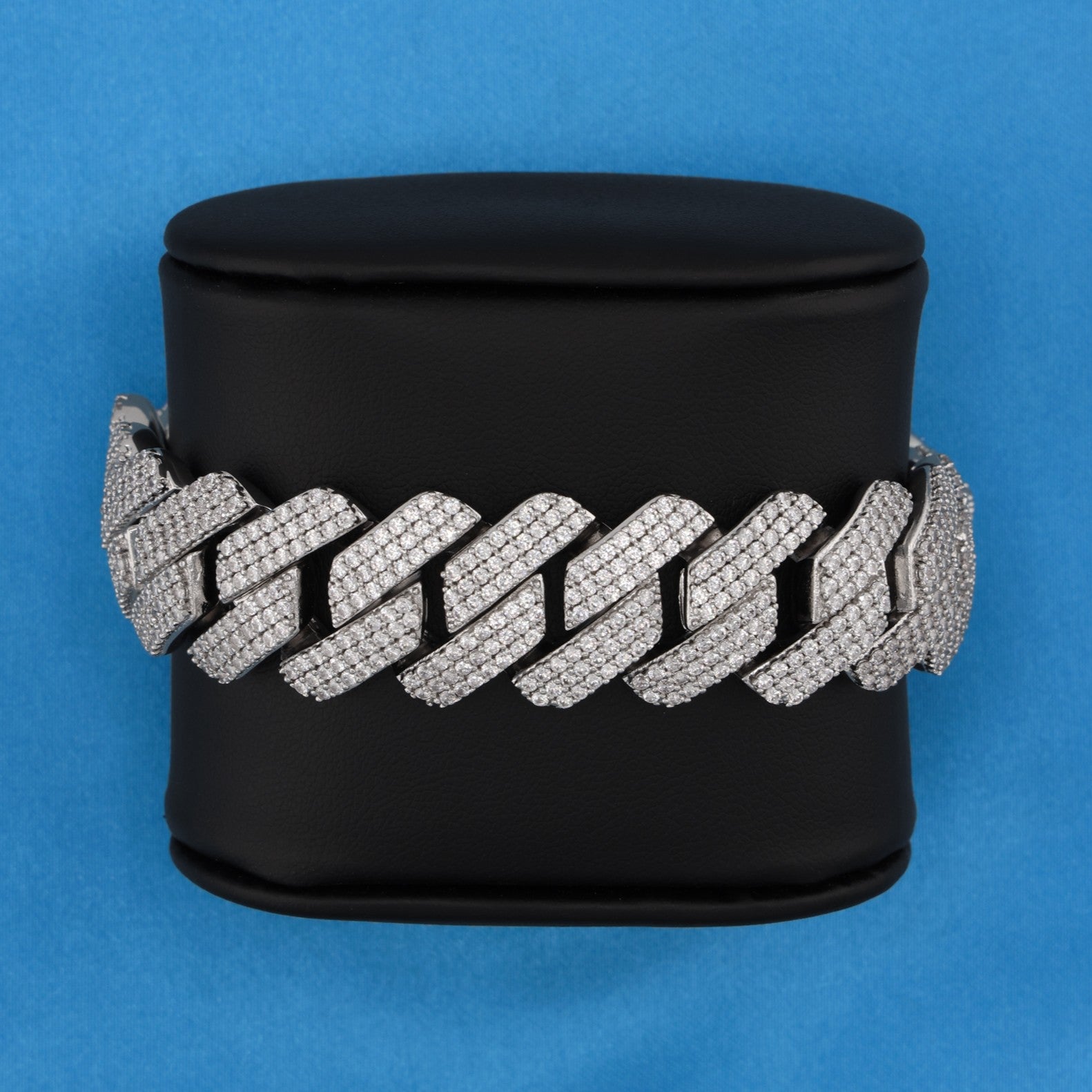 19mm Moissanite Prong Link bracelet - 925 Silver