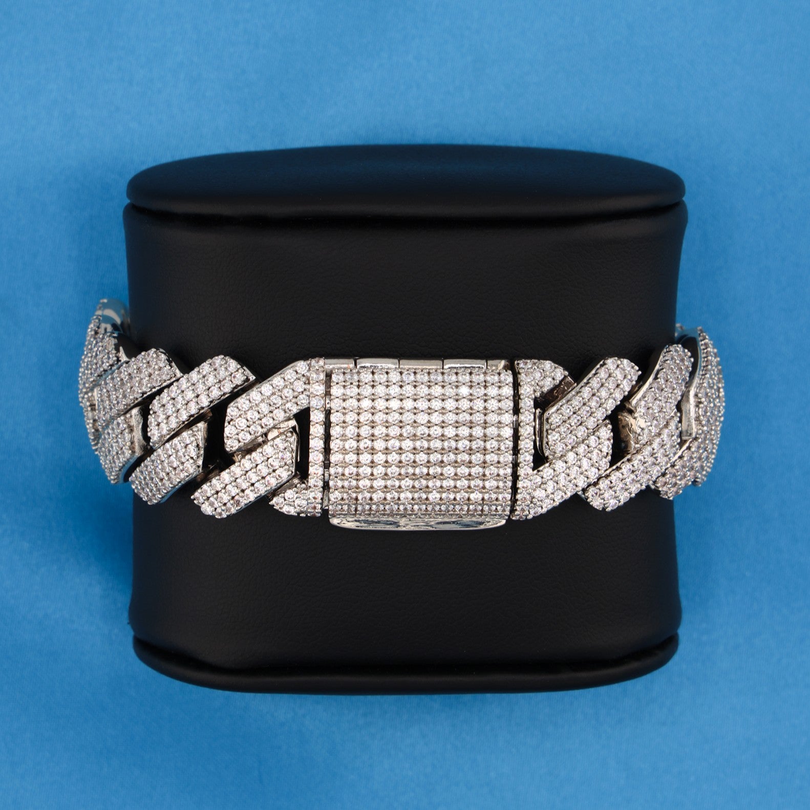 19mm Moissanite Prong Link bracelet - 925 Silver