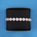 8mm Round Clustered Tennis Bracelet - White Gold