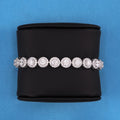 8mm Round Clustered Tennis Bracelet - White Gold
