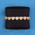 Fully Iced Out Heart Bracelet - Gold