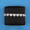 Fully Iced Out Heart Bracelet - White Gold
