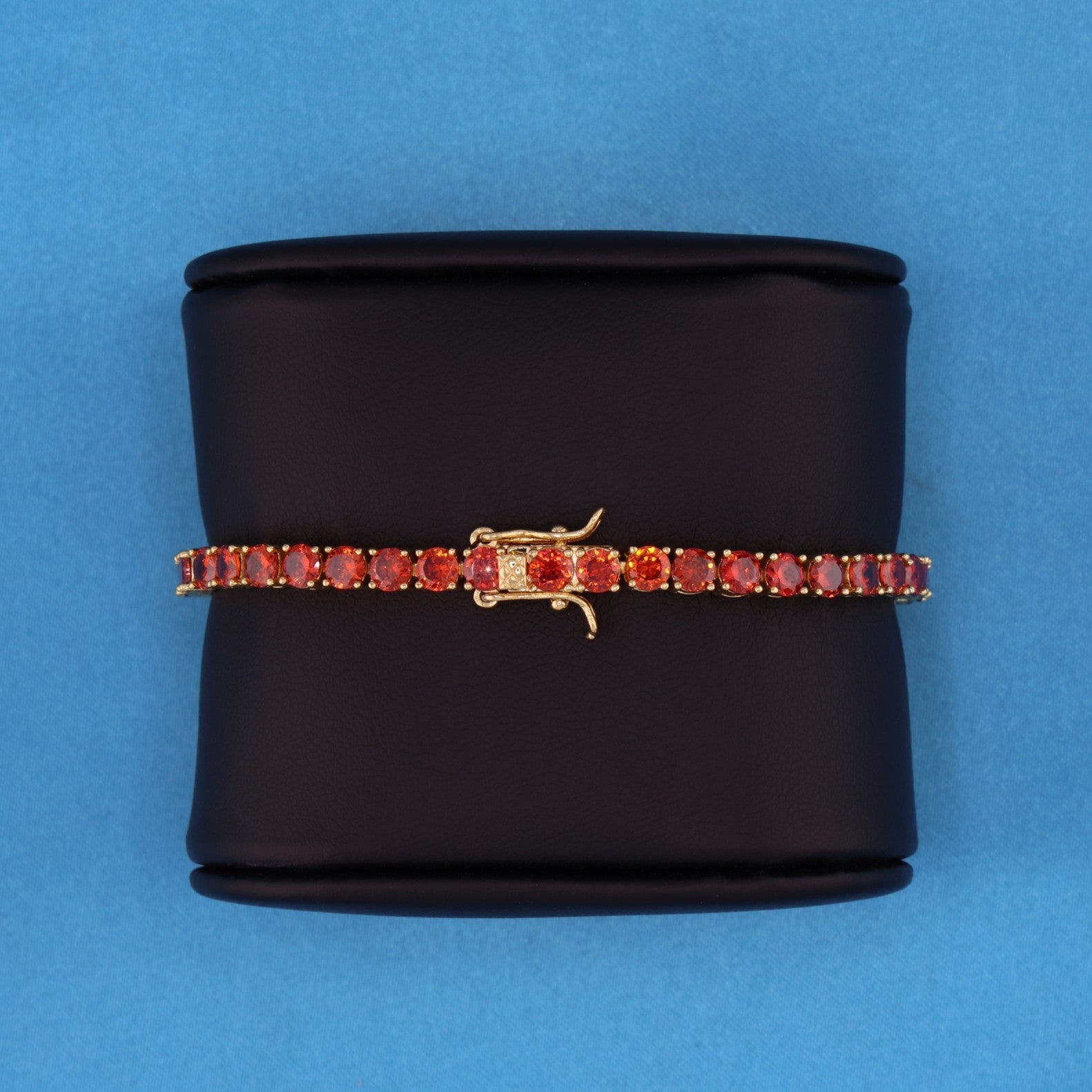 4mm Red Tennis Bracelet - Gold