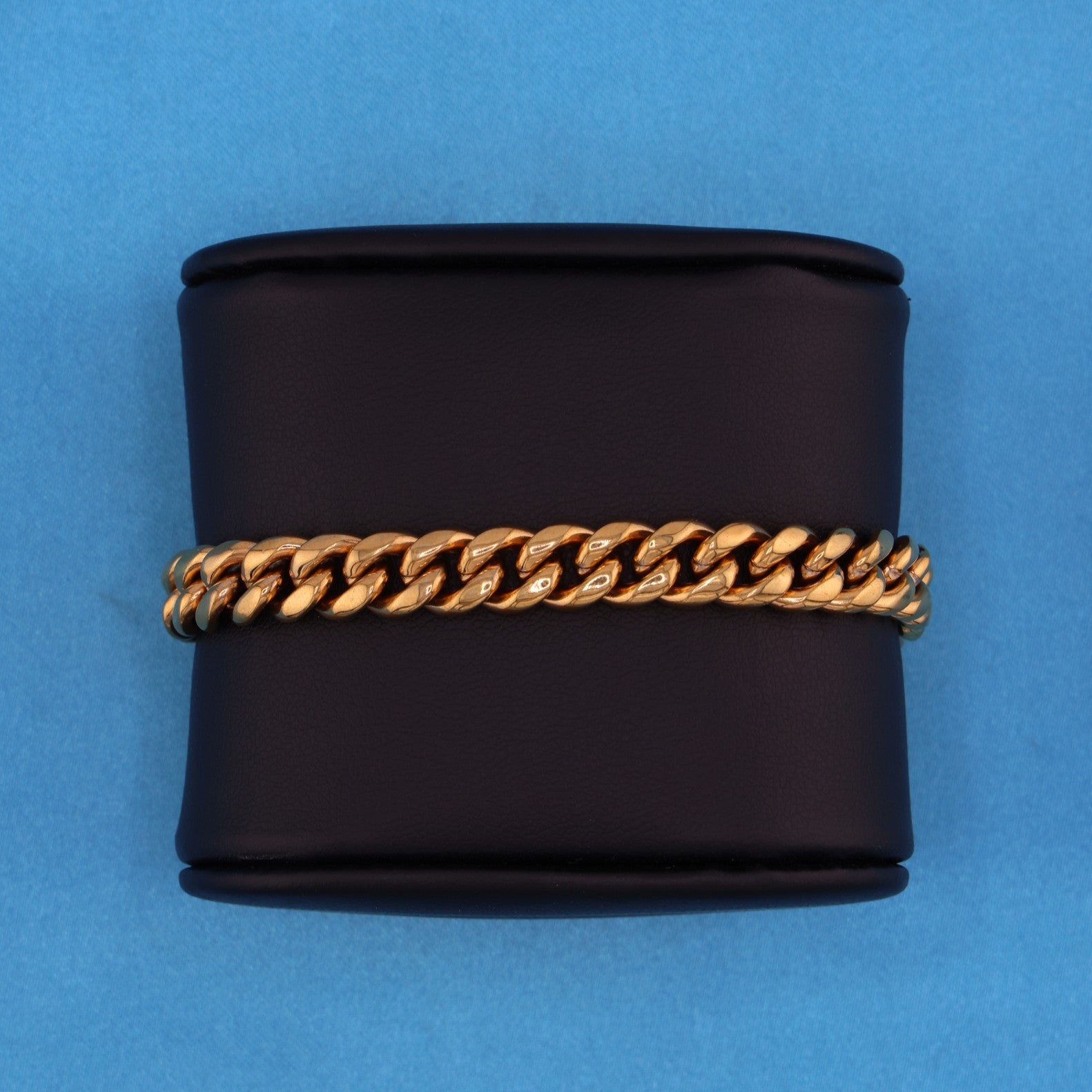 10mm Miami Cuban Bracelet with Iced Out Clasp - Gold