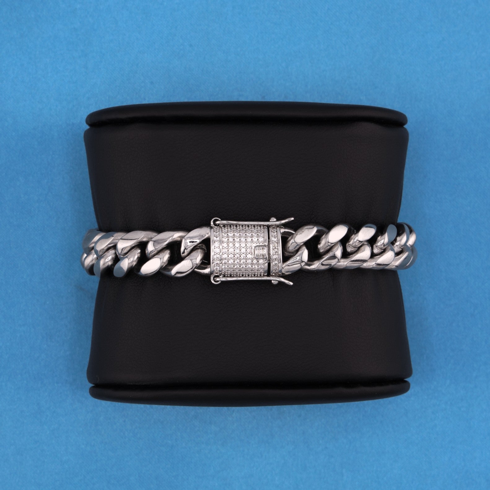 8mm Miami Cuban Bracelet (Iced Out Clasp) - Premium 316L Stainless