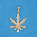 Weed Leaf Pendant - Gold