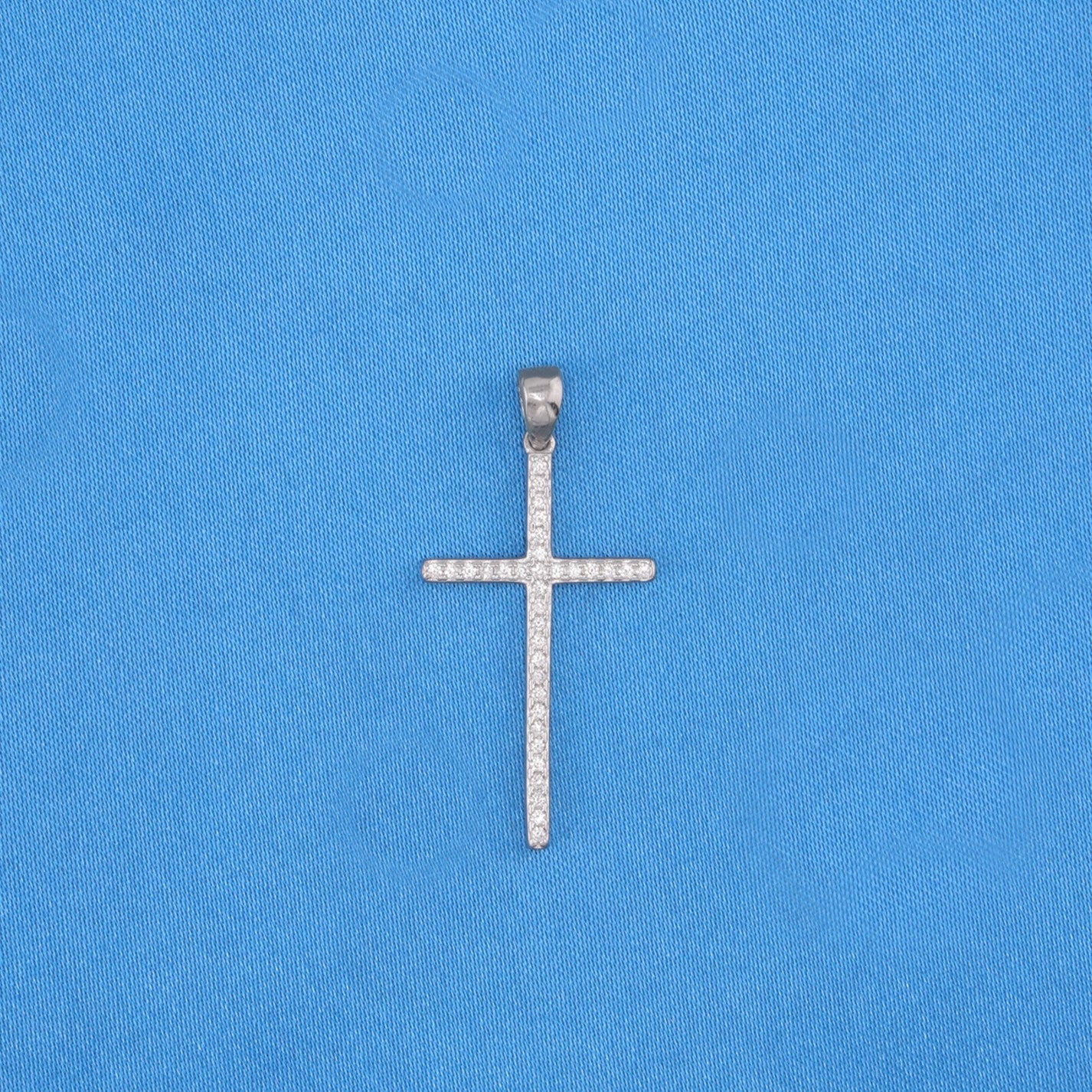 Small Iced Cross Pendant - 925 Silver