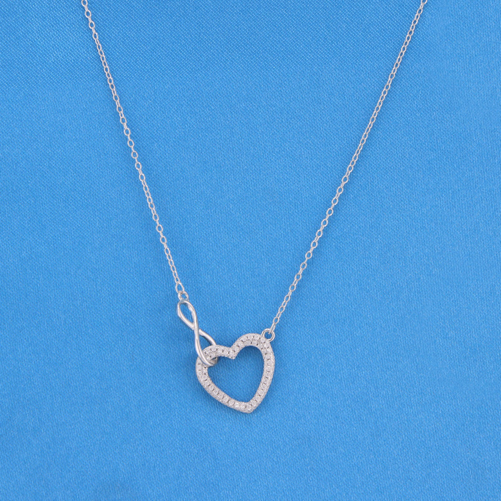Heart Infinity Necklace - 925 Silver