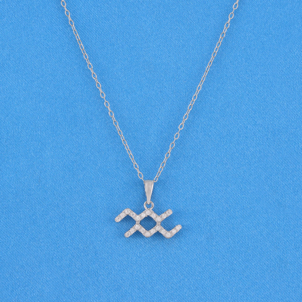 Zodiac Sign Aquarius Necklace - 925 Silver