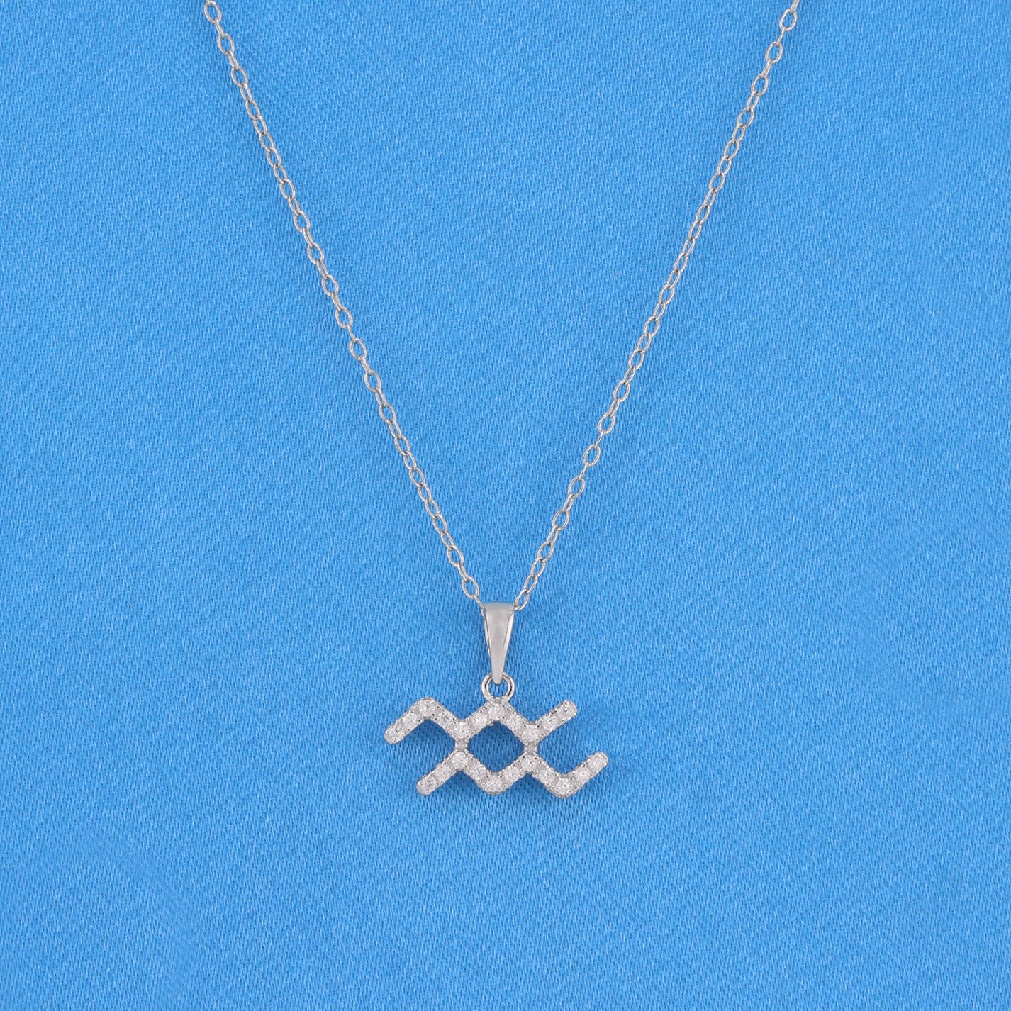 Zodiac Sign Aquarius Necklace - 925 Silver