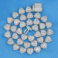 Heart Diamond Clustered Tennis Necklace - White Gold