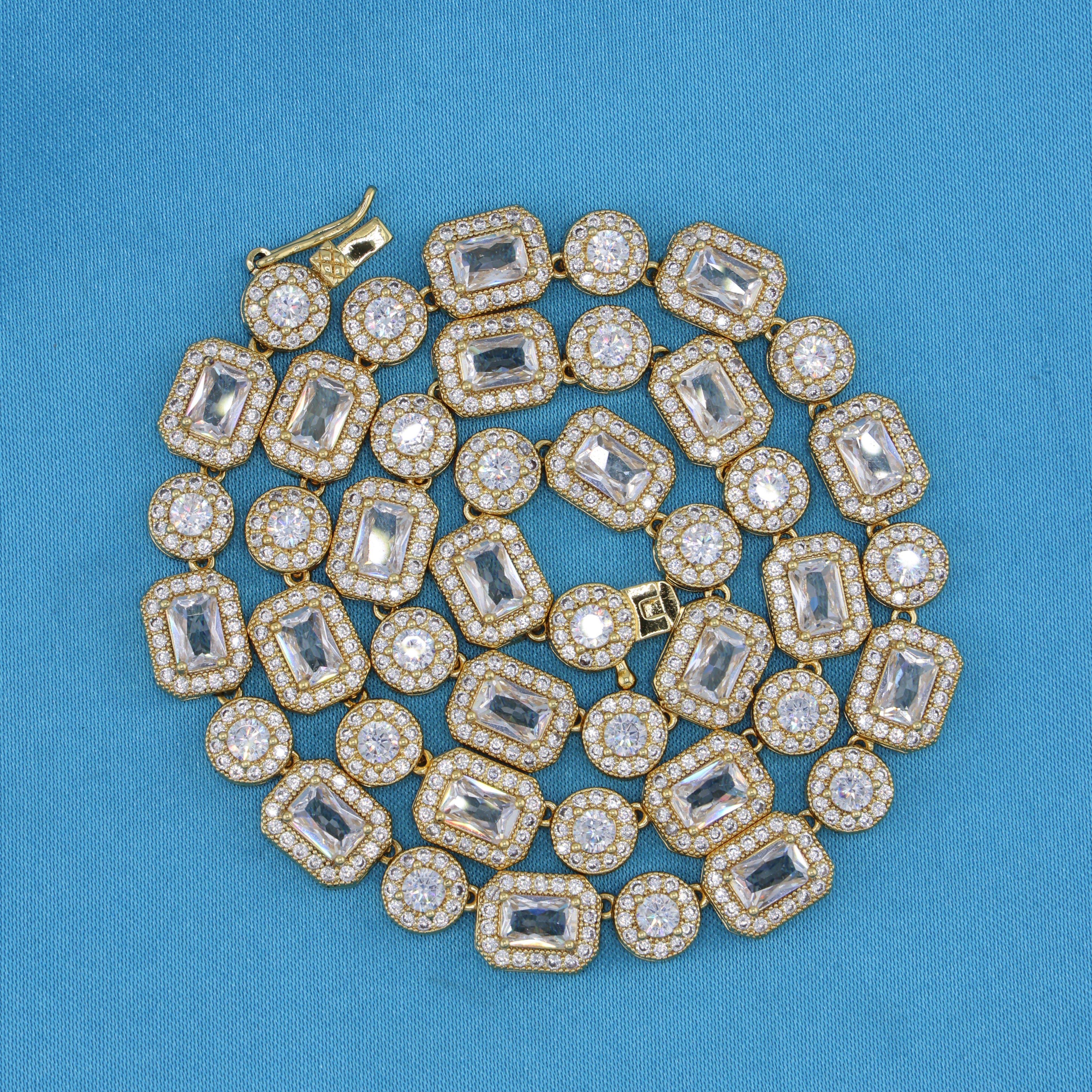 Iced Gemstone Necklace - Gold