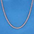 4mm Pink Diamond Tennis Necklace - Gold