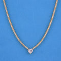Micro Heart Tennis Necklace - Gold