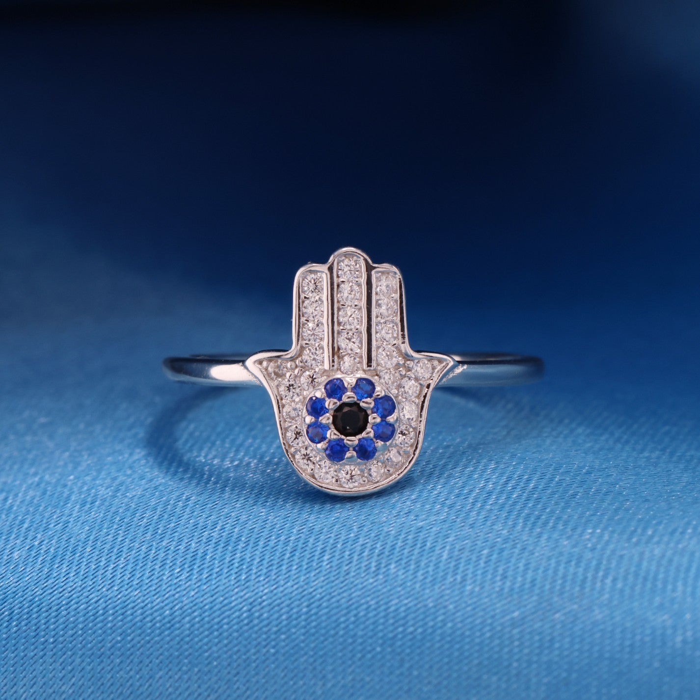 Hamsah CZ Diamond Ring - 925 Silver