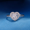 Halo Heart Cut CZ Diamond Ring - 925 Silver