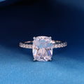 Elongated Cushion Cut CZ Diamond Ring - 925 silver