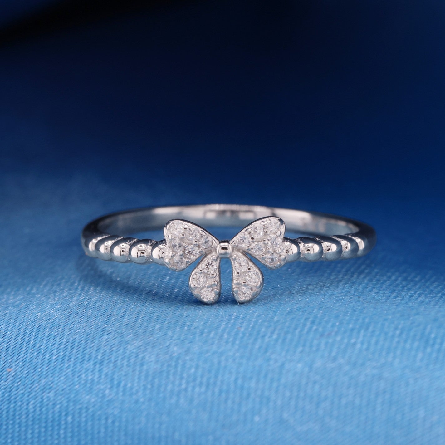 Small Iced Coquette Ring - 925 Silver