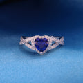 Blue Heart Infinity CZ Diamond Ring - 925 Silver