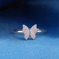 Small Iced Butterfly Ring - 925 Silver