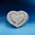Fully Iced Heart Ring - 925 Silver