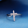Iced Cross Ring - 925 Silver