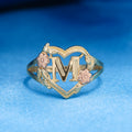Heart Initial Ring - 14k Gold