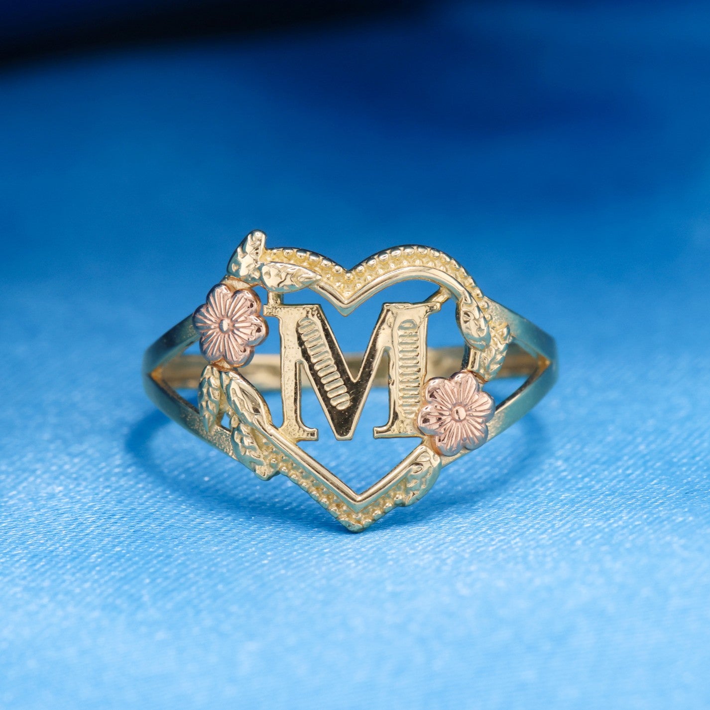 Heart Initial Ring - 14k Gold