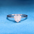Heart Cut Moissanite Ring - 925 Silver