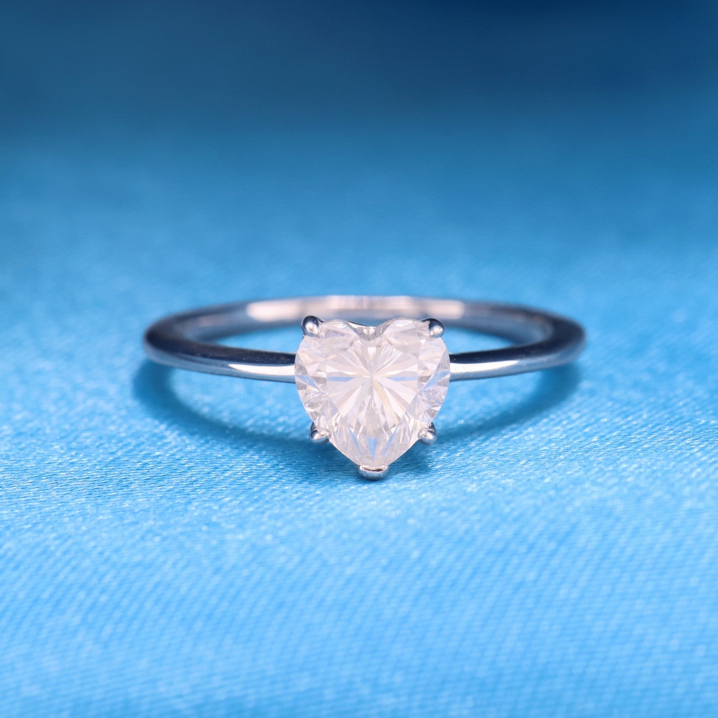 Heart Cut Moissanite Ring - 925 Silver