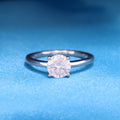 Solitaire Brilliant Cut Moissanite Ring - 925 Silver
